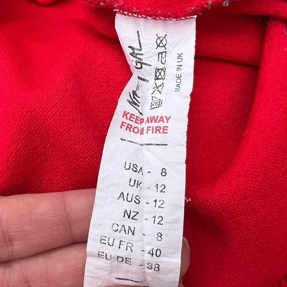 SOLD- Nasty Gal Red Faux Wrap Puff Sleeve Mini Dress Size 8 - Picture 3 of 4